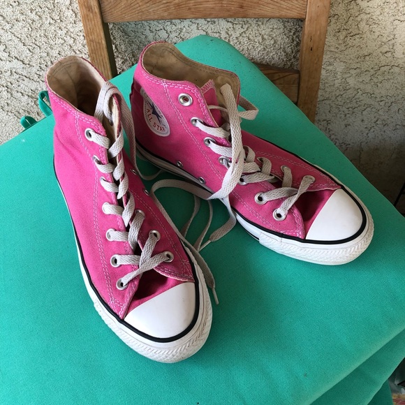 Converse Shoes | Converse High Tops In Hot Pink | Poshmark